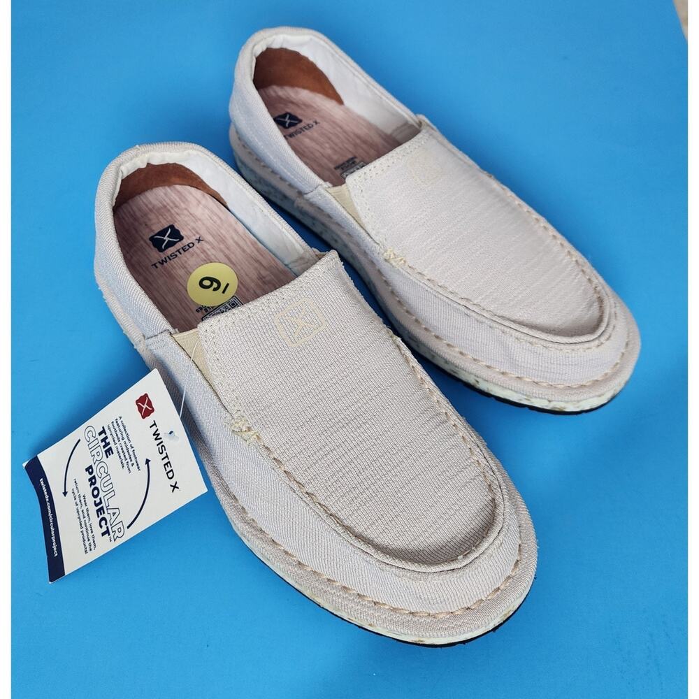 Twisted X Womens Circular Project Lightweight Slip-On Loafers Shoes Size 9 Cream